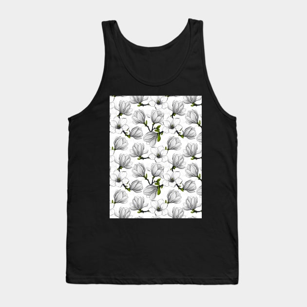 Magnolia garden in white Tank Top by katerinamk